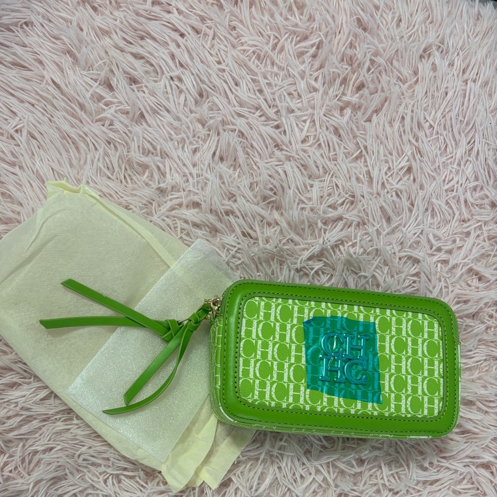 Brand New Carolina Herrera Lime Green Crossbody Bag - Picture 6 of 11